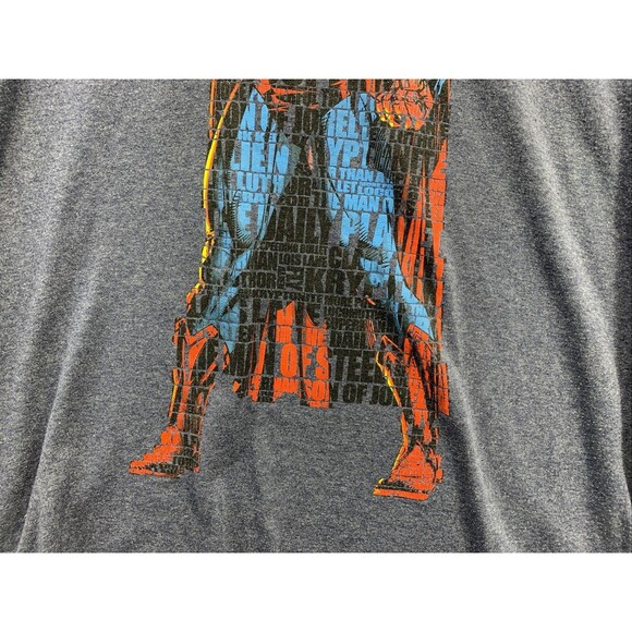 Superman And DC Comics Graphic Tee T-Shirt Men's Size XXL Gray Blue Crew Neck - Picture 4 of 10
